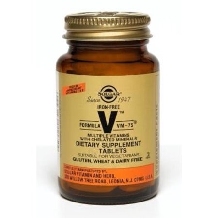 Solgar Formula V, VM-75, Multiple Vitamins With Chelated Minerals, Iron Free, 180 Tablets